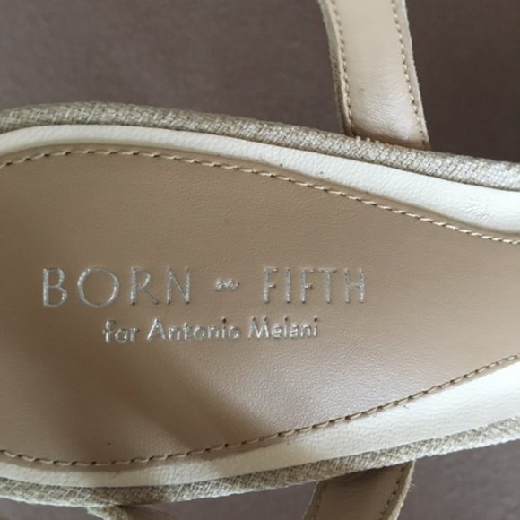 Born on Fifth Laurie Linen Knotted Ankle Strap Platform Sandals Size 9.5, 10, 11 - Picture 6 of 8